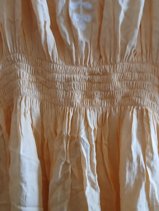 NWOT/ GAYA peach embroidered semi-sheer mini dress - Picture 7 of 9